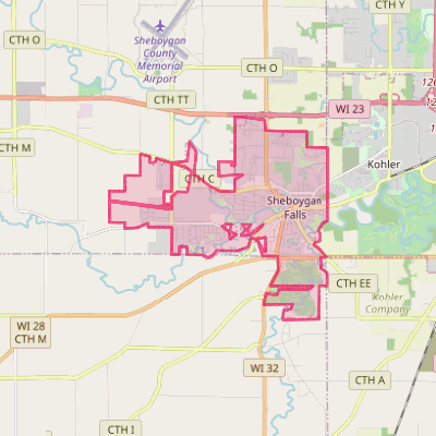 Map of Sheboygan Falls