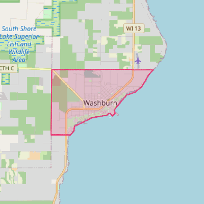 Map of Washburn