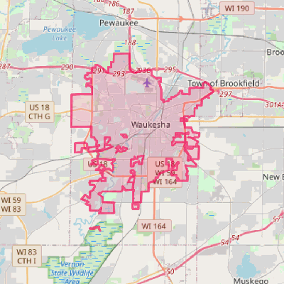 Map of Waukesha