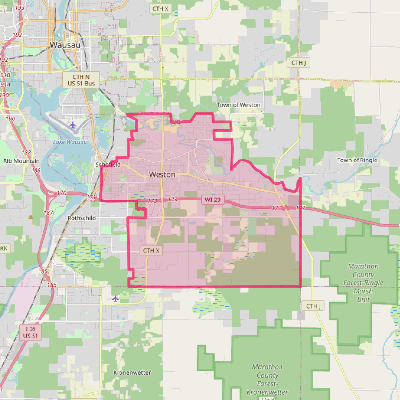 Map of Weston