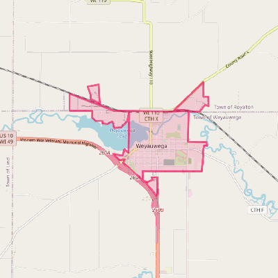 Map of Weyauwega