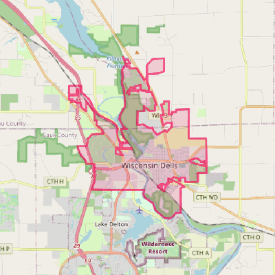 Map of Wisconsin Dells