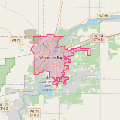 Map of Wisconsin Rapids