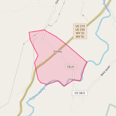 Map of Dailey