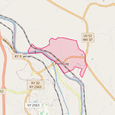 Map of Fort Gay