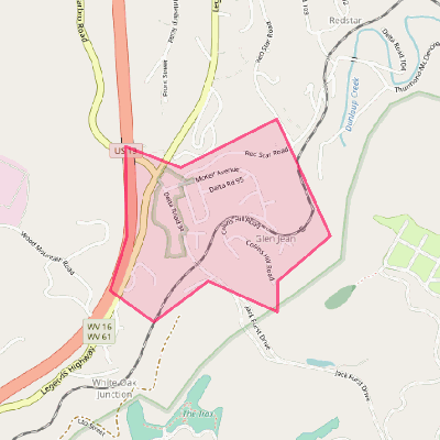 Map of Glen Jean