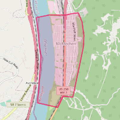 Map of McMechen