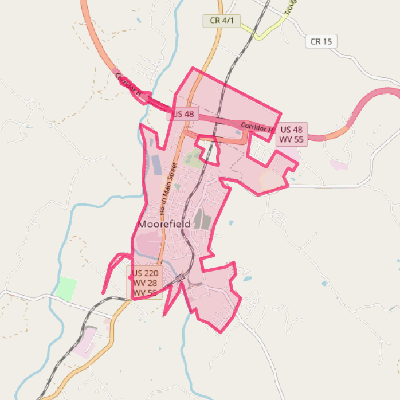 Map of Moorefield