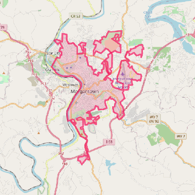 Map of Morgantown