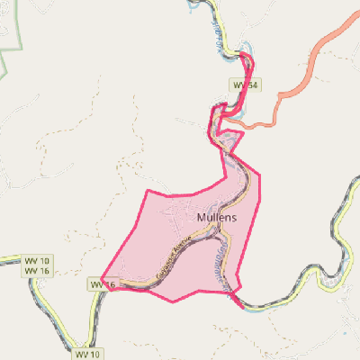 Map of Mullens