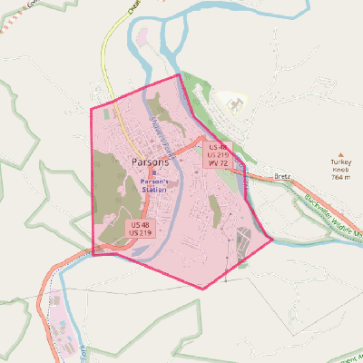 Map of Parsons