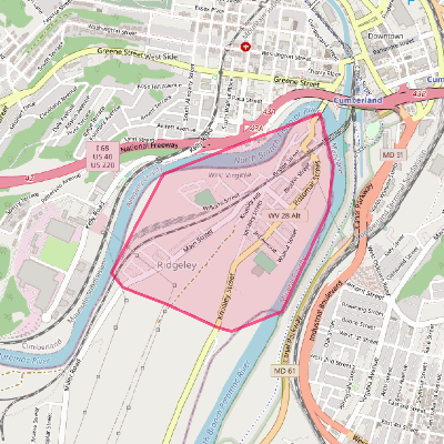 Map of Ridgeley