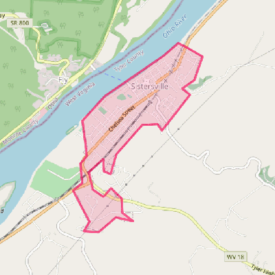 Map of Sistersville