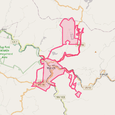 Map of Welch