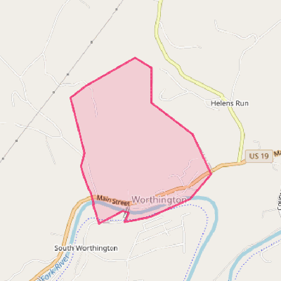 Map of Worthington