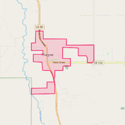 Map of Thayne