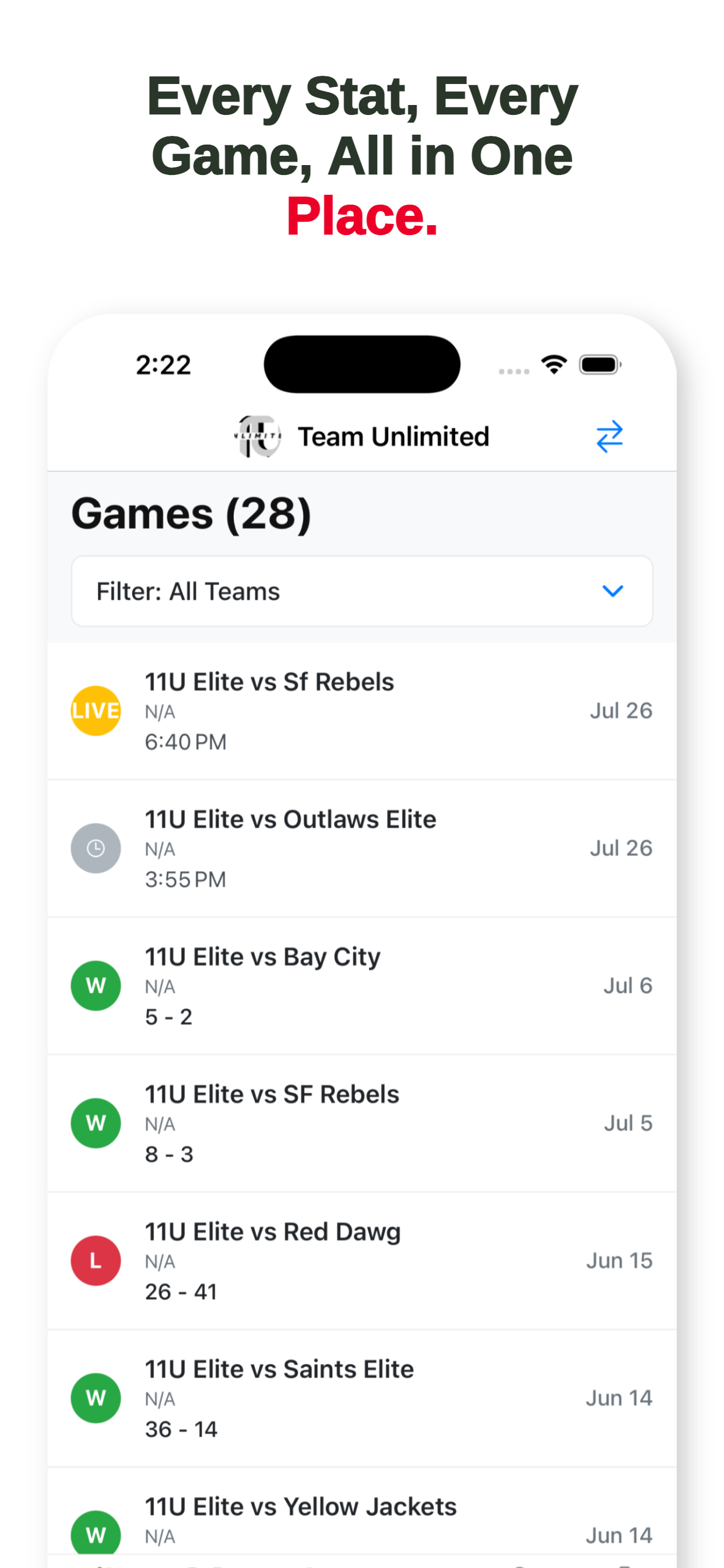 Stats Nerd App Screenshot