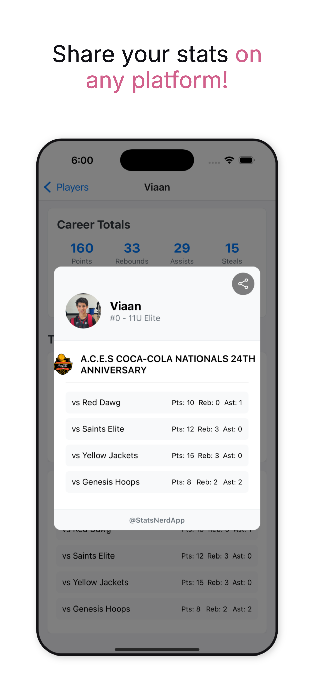 Stats Nerd App Screenshot