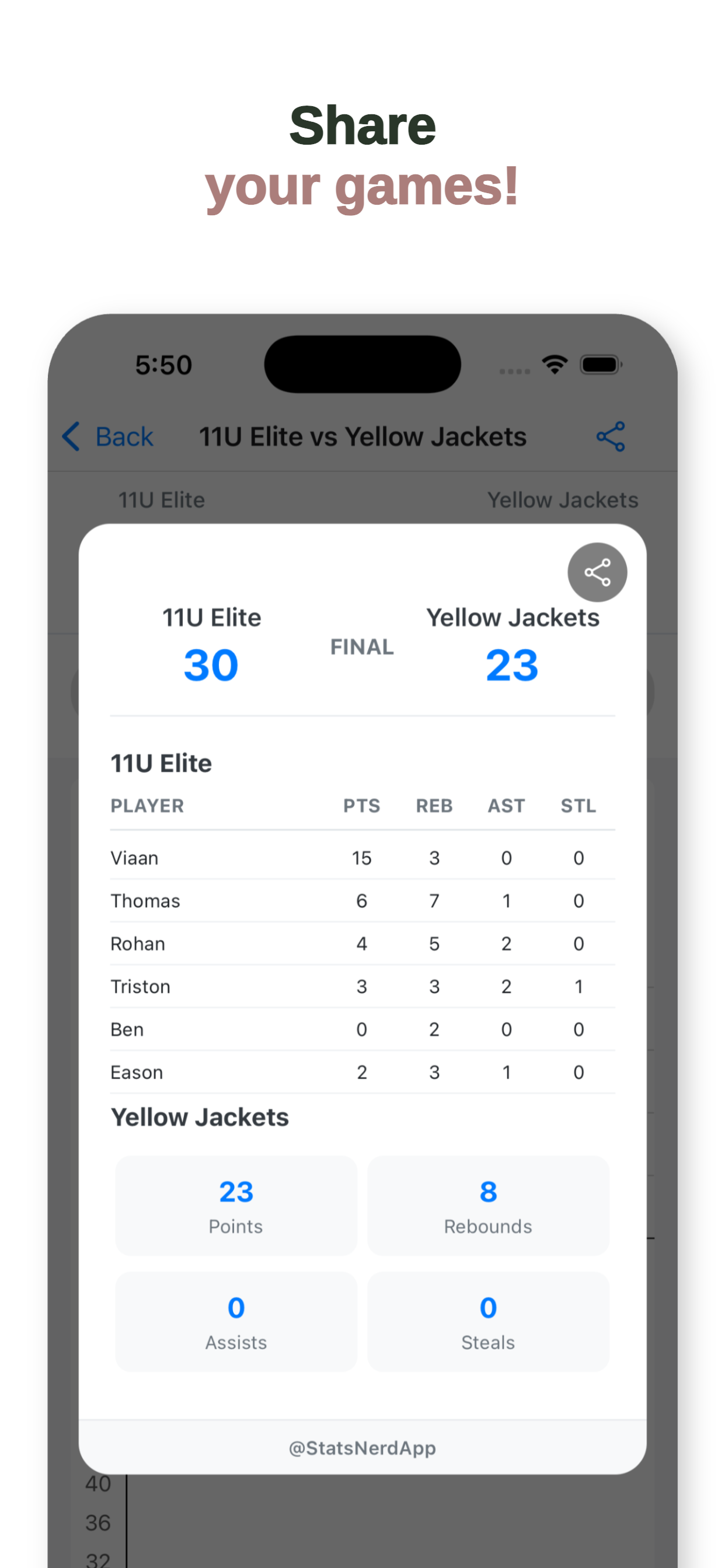 Stats Nerd App Screenshot