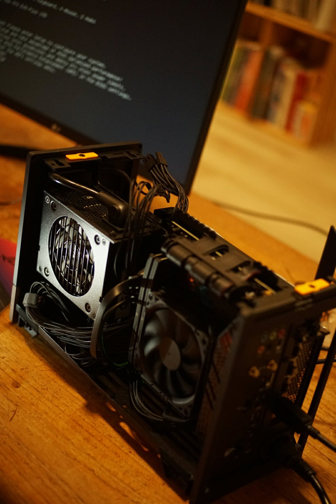 Photo of the first successful boot of the custom built PC