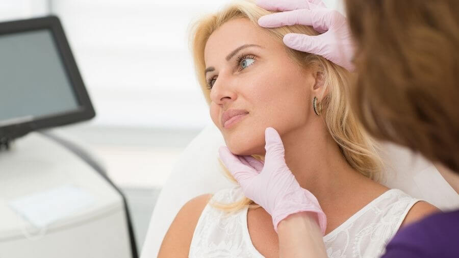 woman consulting a dermatologist