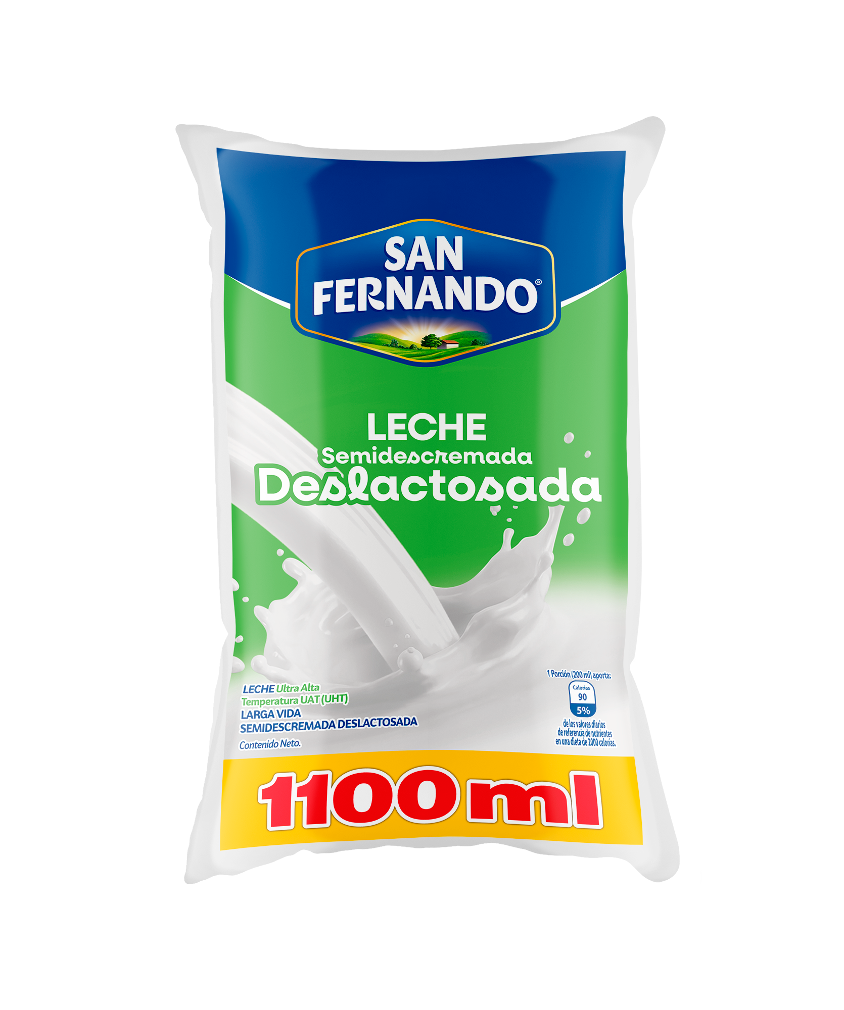 Leche San Fernando Deslactosada Uht Bolsa*1100Ml