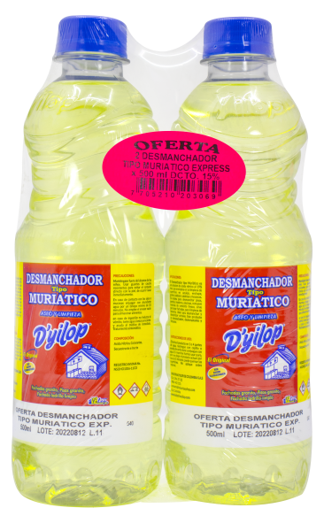 Desmanchador Dyilop Tipo Muriático * 500Ml *2Und