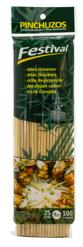 Palo Fstval*25Cm*100Und Bambu Pinchuzo