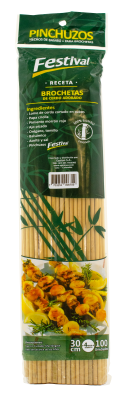 Palo Fstval*30Cm*100Und Bambu Pinchuzo