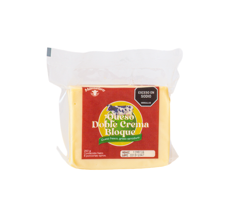 Queso Doble Crema Bloque Monteloro*250G