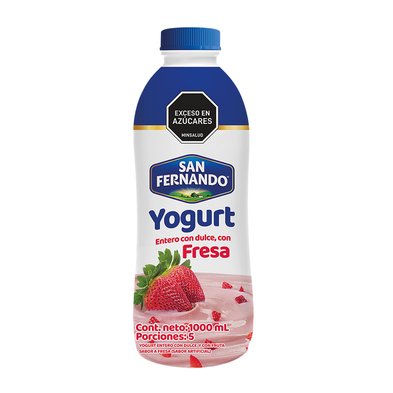 YOGURT SAN FDO*1000g FRESA BOTELLA SEMIDESCREMADO