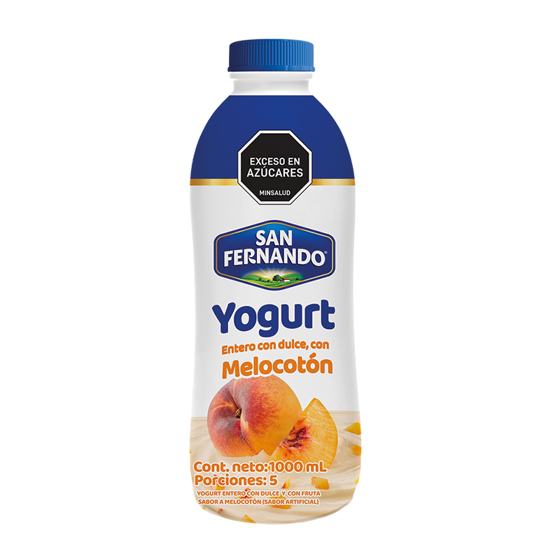 YOGURT SAN FERNANDO*1000g MELOCOTON BOTELLA SEMIDESCREMADO