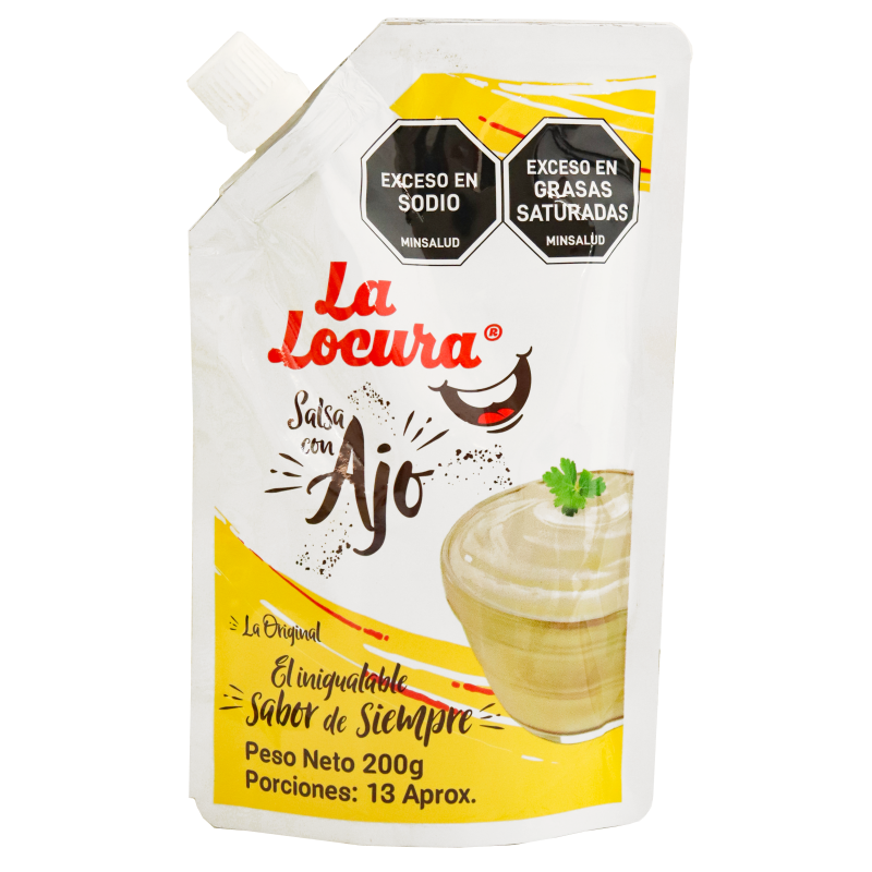 Salsa La Locura*200G Con Ajo Doy Pack