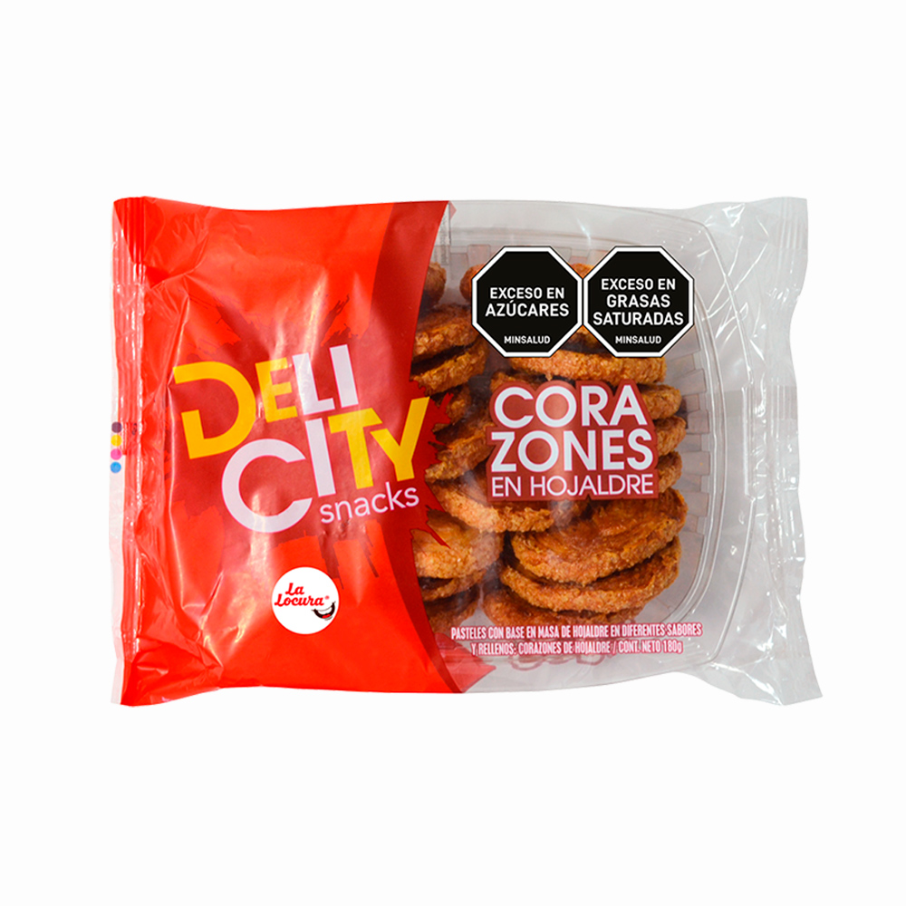 Pastel Delicity snacks corazones en hojaldre 180 gr
