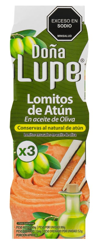Atún Doña Lupe Lomitos Aceite De Oliva*80G*3Un