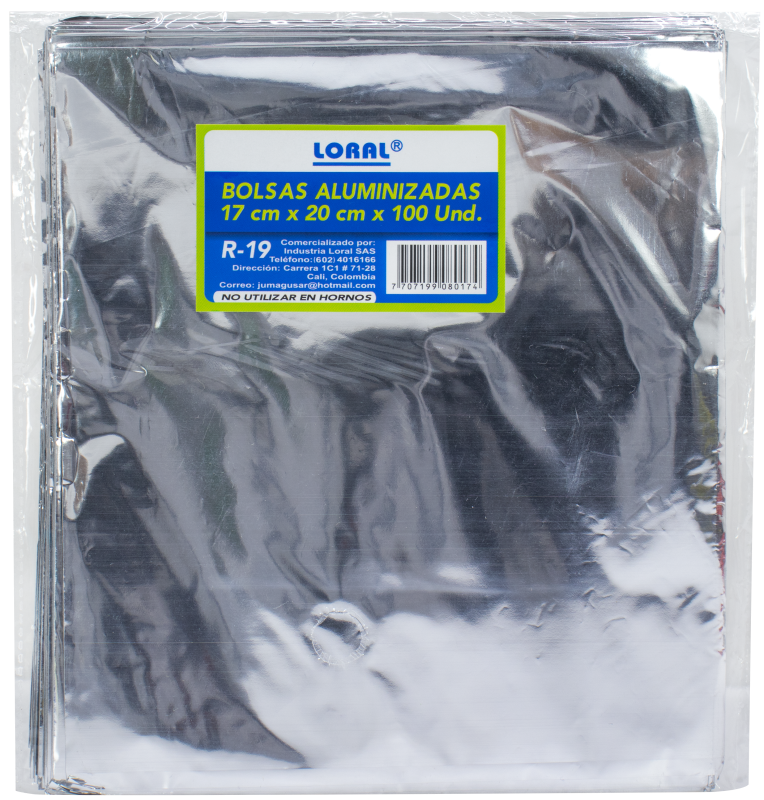 Bolsa Loral * 100Und 17 * 20Cms Aluminizadasr-19