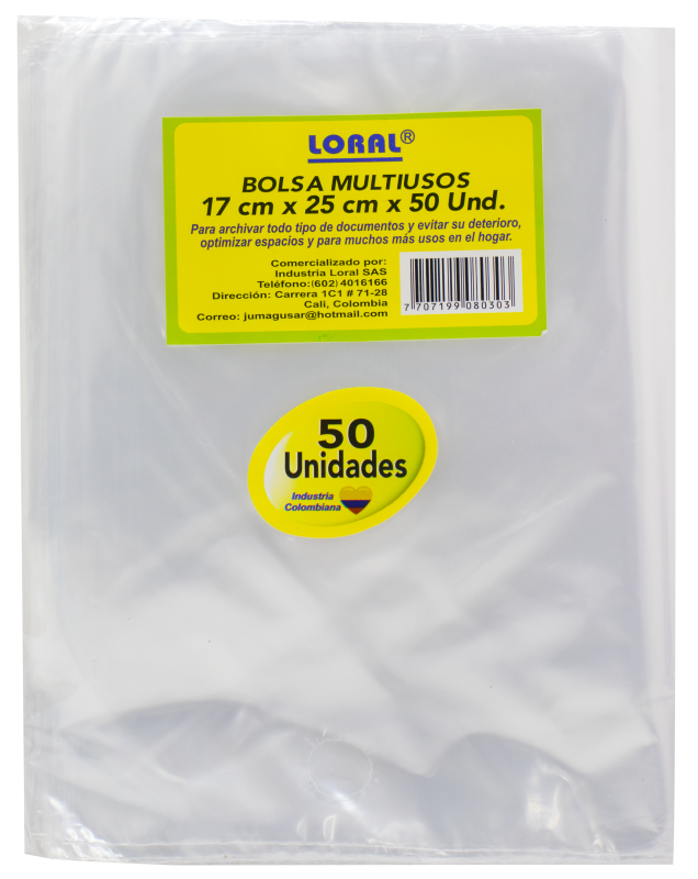 Bolsa Loral Multiusos *50Und 17 * 25Cms