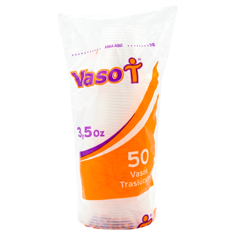 Vaso Wau*3.5Onz*50Und Rigido Traslucido