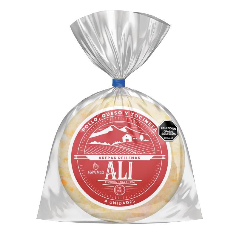 Arepas Ali Pollo Queso Y Tocineta*137.5G*4Und