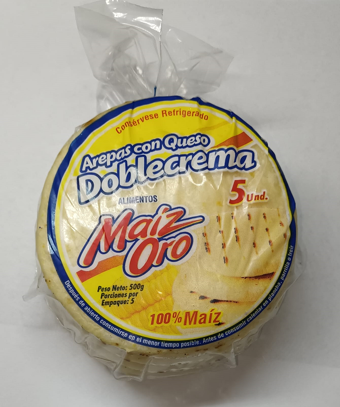 Arepas Maíz Oro Rellenas De Queso *100G *5Und