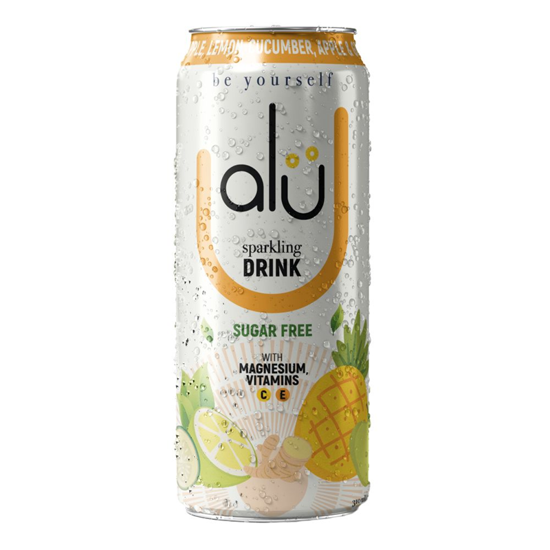 Bebida Alu Piña Manzana Pepino Jengibre Y Limón Gasificada*310Ml