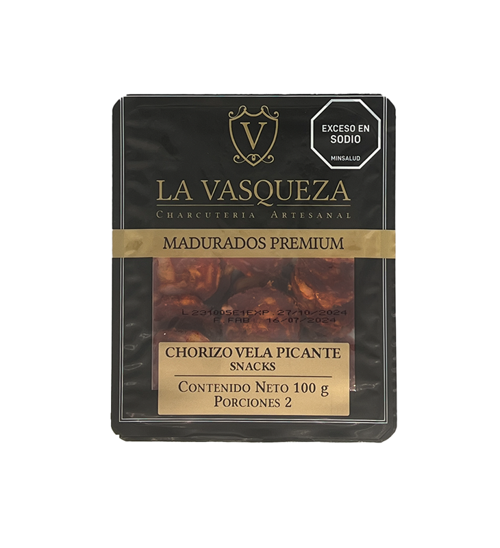 Snack Chorizo Vela Picante La Vasqueza*100G