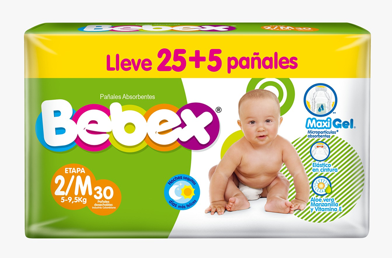 Pañal Bebex M*25Und Lleve 30Und
