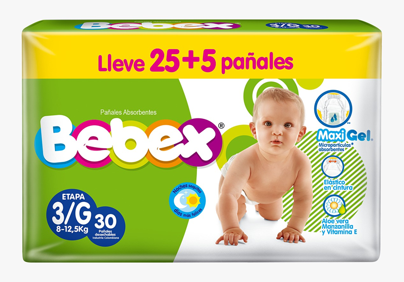 Pañal Bebex G*25Und Lleve 30Und