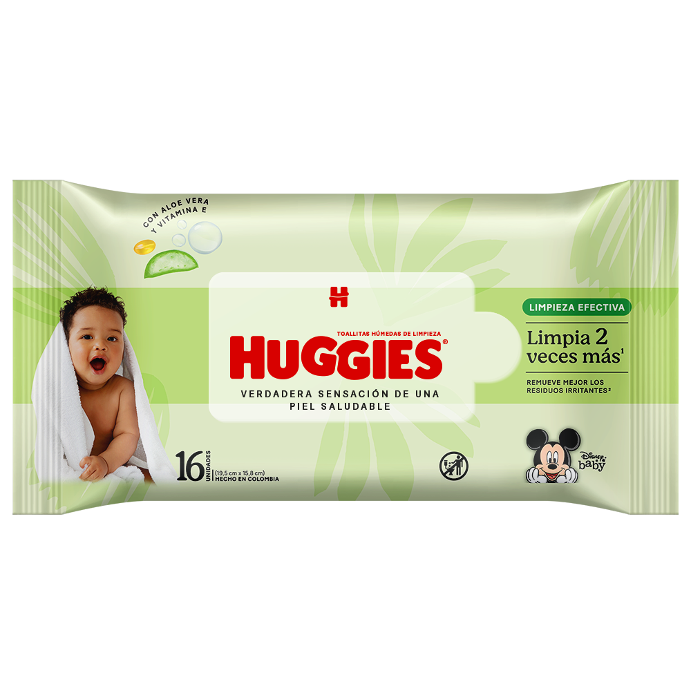 Toallitas Huggies Humedas Lima Efectiva*16U