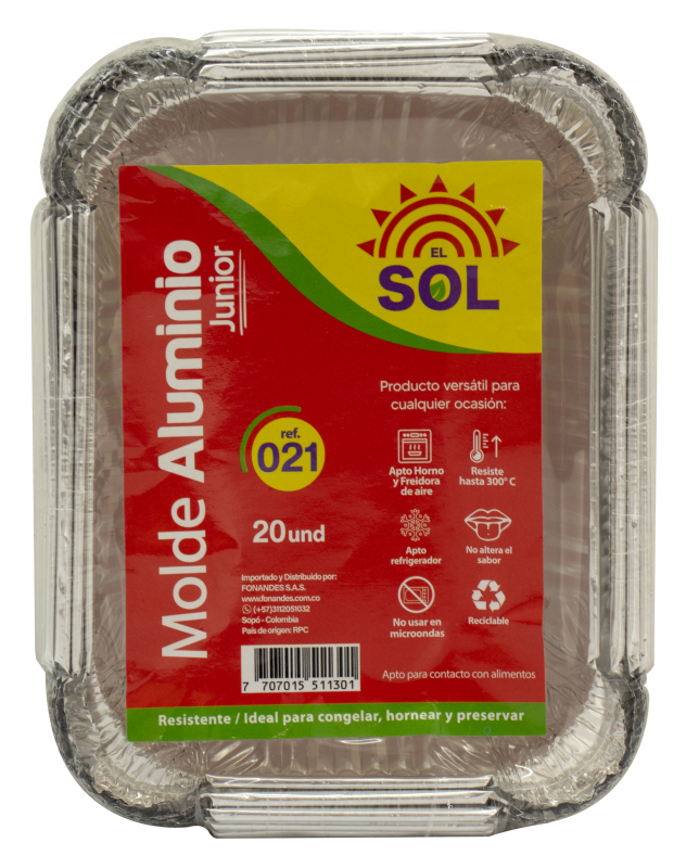 Molde Aluminio El Sol*20Und Junior
