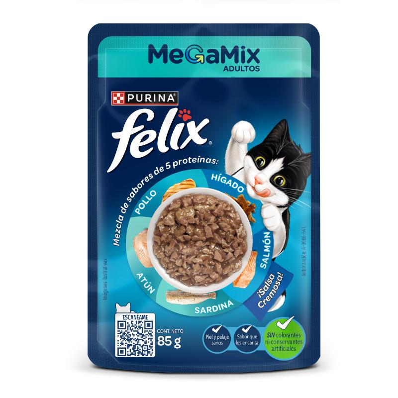 Alimento Felix*85G Megamix Adultos