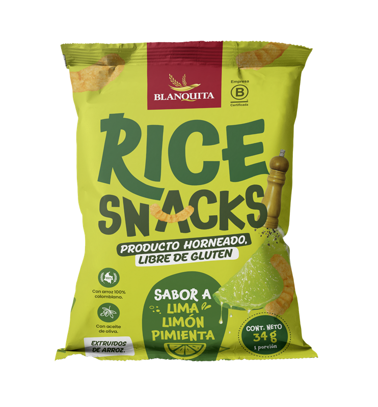 Pasaboca Blanquita*34G Rice Snack Lima Limon Pimienta