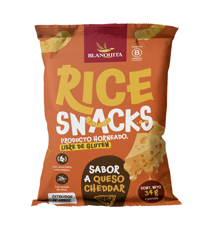 Pasaboca Blanquita*34G Rice Snack Queso Cheddar