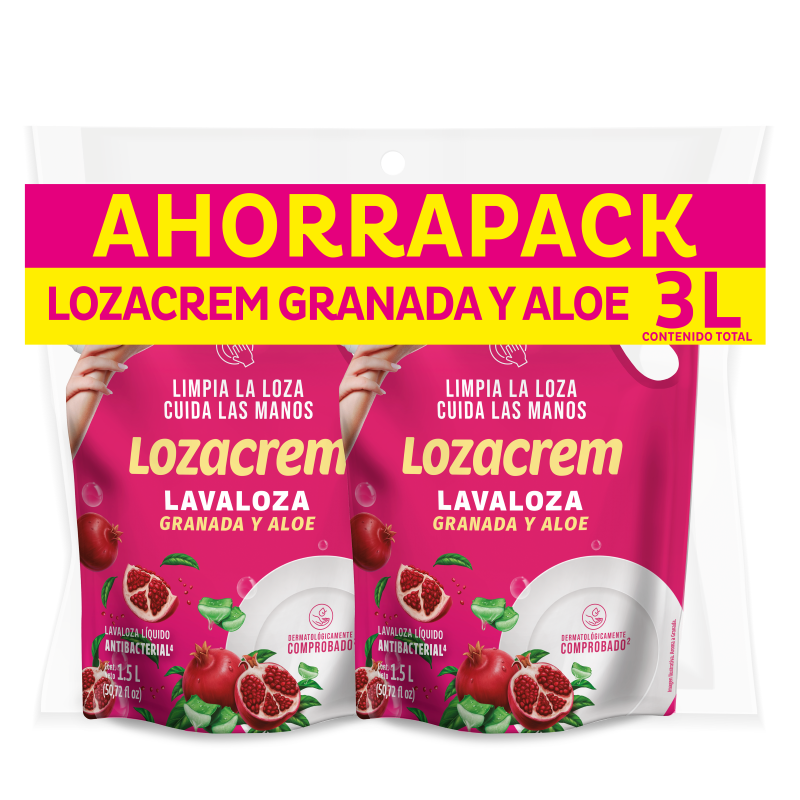 LAVALOZA LOZACREM*1500ml*2und GRANADA Y ALOE DOY PACK